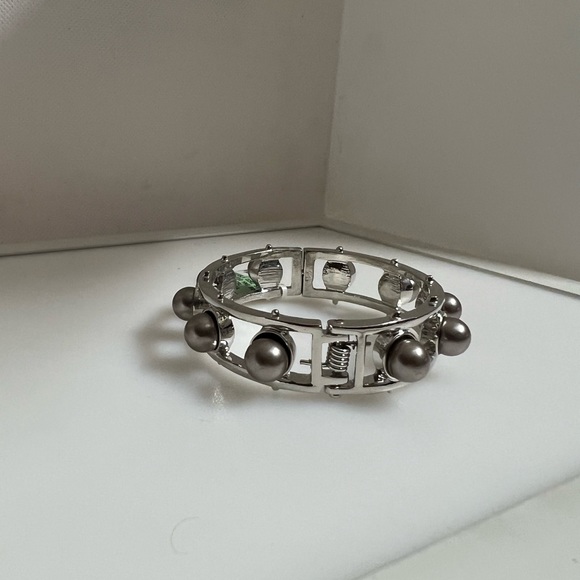 INC Silver Pearl Stud Trend Bracelet - Picture 3 of 3